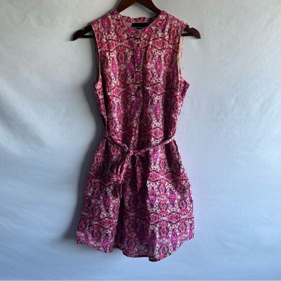 Women's Cynthia Rowley Pink Printed Sleeveless Dress - Picture 2 of 11